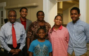 Billionaire Philanthropist Courtney Jordan with Former Durham Mayor Bill Bell at a DYA Summer Camp in 2014