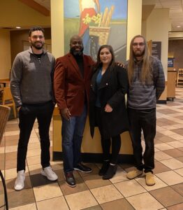 CJF America’s Kristen Picot and Volunteers Nick Gallardo meet with Mr. Ed Dudley from Shining Light In Darkness